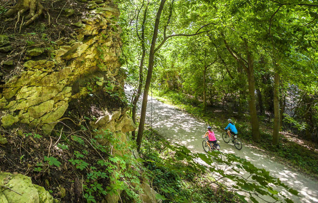 Cyclists on Katy Trail, Rocheport to MKT turnoff for Columbia