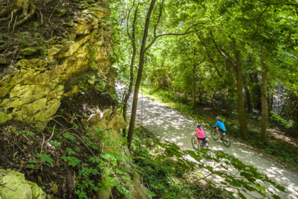 Cyclists on Katy Trail, Rocheport to MKT turnoff for Columbia