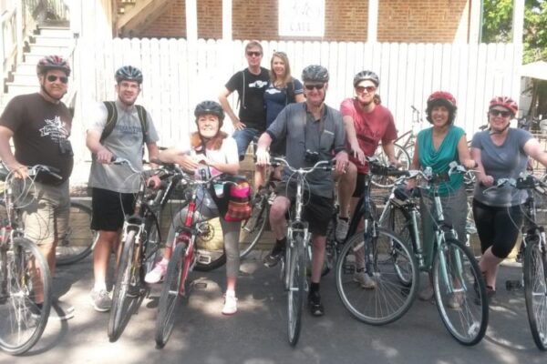 A group ride at Bike Stop Cafe in St. Charles
