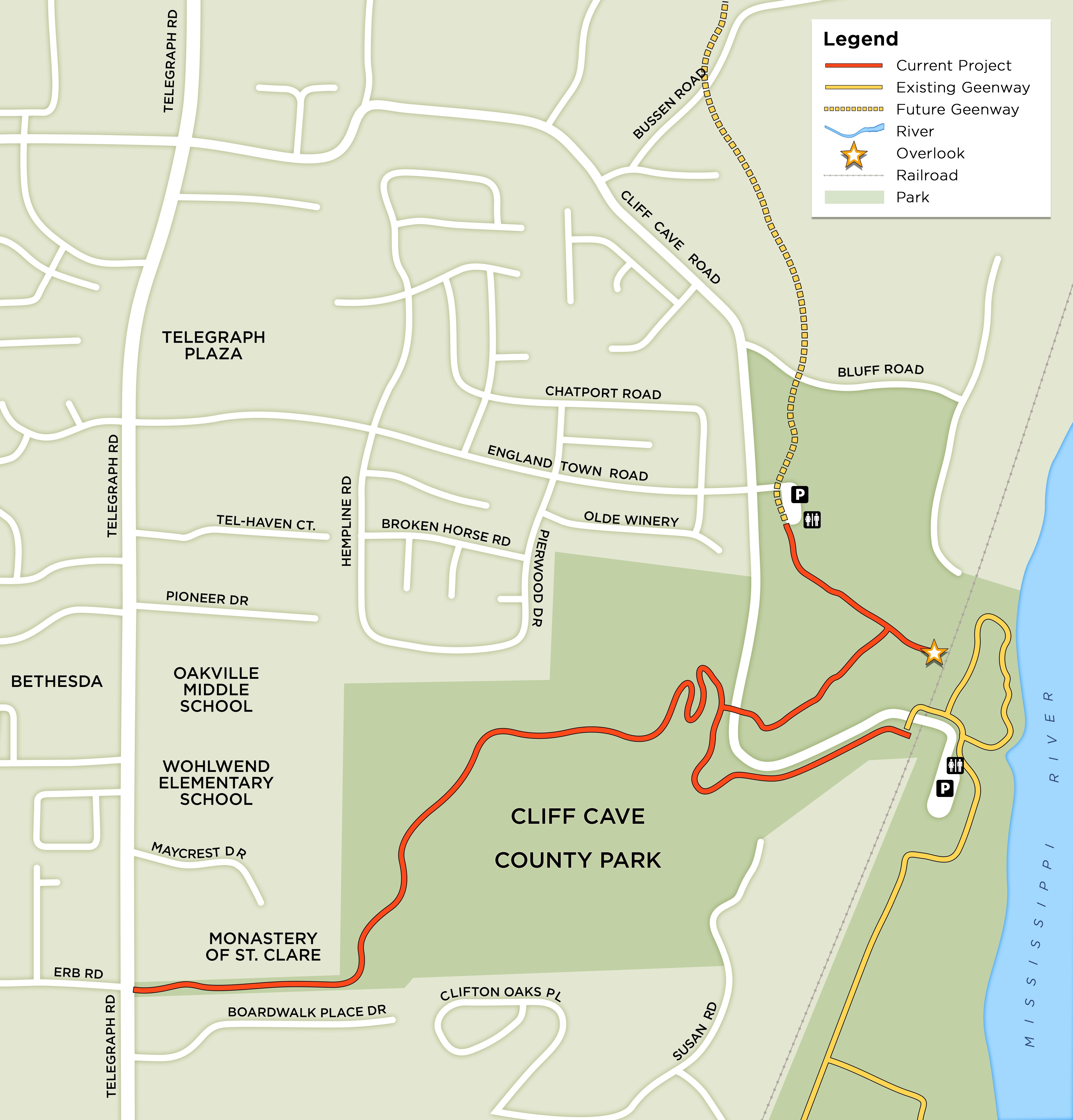 Cliff Cave new trail map