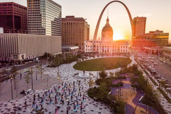 Yoga Buzz in Kiener Plaza