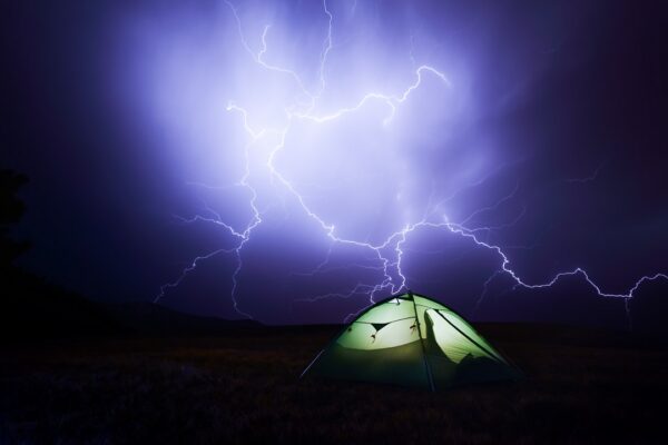 Lightening while camping