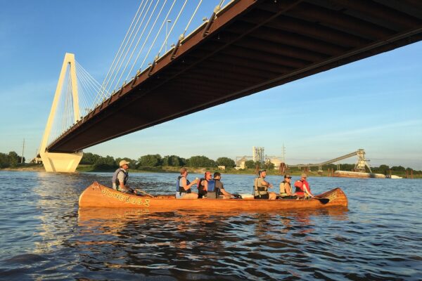 Big Muddy Adventures passing under the Stan Span Courtesy of BMA