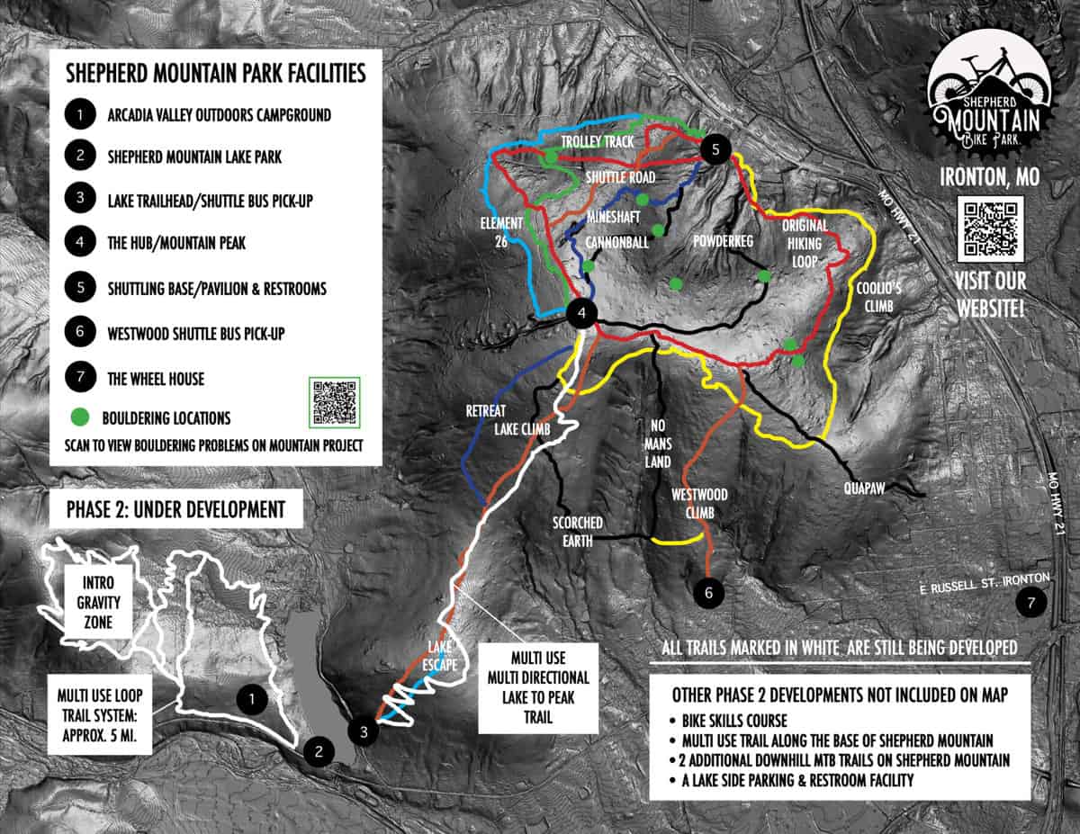 Shepherd Mountain Bike Park Phase 2 Map