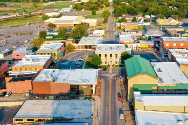 Aerial view of West Plains, Missouri.