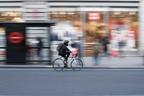 Cyclist on a city street