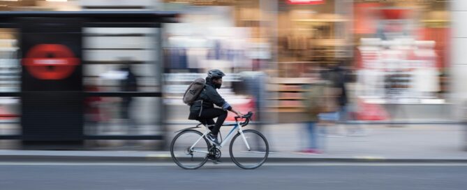 Cyclist on a city street
