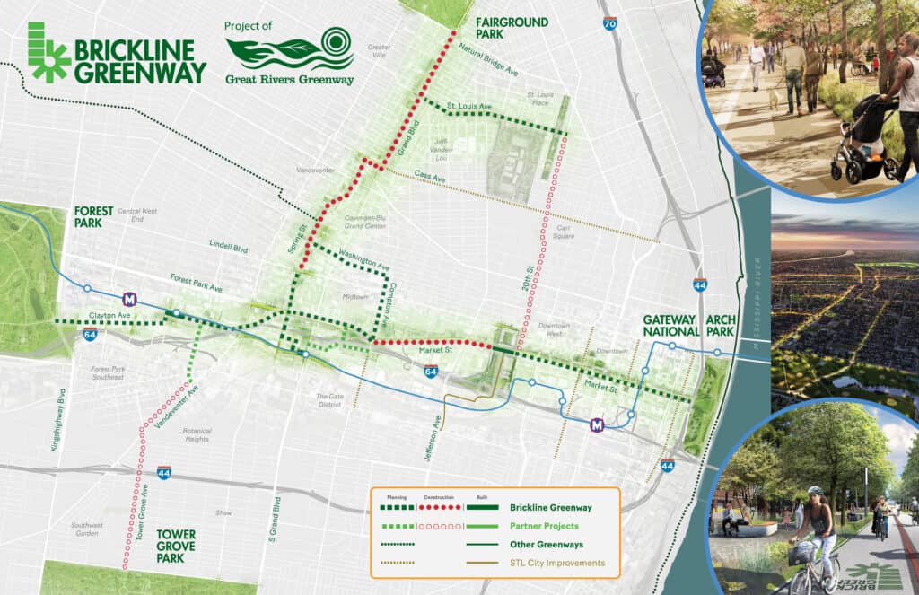 Project map of the full Brickline Greenway.